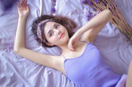 高清紫色睡衣混血小美女写真 90后模特